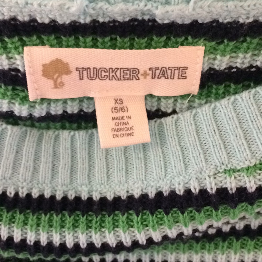 Nordstrom Tucker & Tate Striped‎ Green and Blue Sweater - Picture 3 of 4